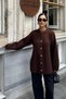 Women's Brown Button Detailed Ultra Soft Premium Knitwear Cardigan - 6