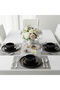 Stoneware HUA 18 Pc Dinner Set, Black | Hammered Texture Dinnerware Set for 6 People - 5