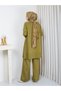 Cold Yarn Self-Flower Patterned Tunic Trousers Set - 4