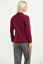 Polo Collar Buttoned Knitwear Cardigan - Claret Red - 5