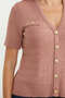 Short Sleeve Button Detailed Knitwear Cardigan - Rose - 5