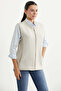 Quilted Detailed Zippered Knitwear Vest - Beige - 4