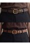 Women's Antique Plated Buckle Bitter Coffee-Tan Belt 2.3 cm Jean Belt Coat Belt Pants Belt