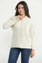 Polo Collar Buttoned Knitwear Cardigan - Stone - 3