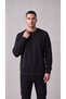 Men's Black Crew Neck Sweatshirt 3 Yarn Soft Fabric - 8