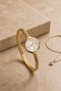 Women's Pinterest Model Gold Color Steel Strap Wristwatch - 4