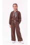 Top Collar Full Pleated 3 Thread Fabric Girls' Bottom and Top Tracksuit Set