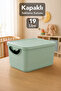 19Lt Toy Storage Box with Lid - Baby Kids Room Organizer Multi-Purpose Organizer Green