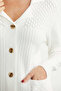 Shawl Collar Long Buttoned Knitwear Cardigan - Bone - 4