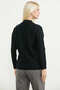 Polo Neck Buttoned Knit Cardigan - Black - 6