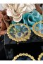 6 Pieces of Crystal Stone Gold Casting Circle Shape Coffee Cup Holder, Turkish Delight Cup Holder