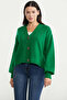 Sleeve Cuff Detailed Knitwear Cardigan - Green - 3
