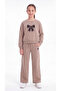 Top and Bottom Ribbon Printed Girls' Tracksuit Set - 4