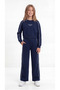 Saint Troper Printed Ribbed Soft Textured-Comfort Fabric Girls' Top and Bottom Tracksuit Set - 4