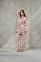 Women's Chain Patterned Satin Kimono Dressing Gown Pajama Set Verona & Belted Nightgown Set, Dowry Honeymoon - 2