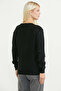 Hair Braid Motif Casual Knitwear Sweater - Black - 5
