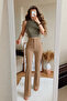 Camel Spanish Flared High Waist Trousers - 2