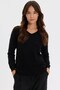 Women's V-Neck Front-Walked Knitwear Sweater Black