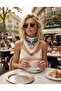100% Cotton Ethnic Patterned White Women's Bandana - 3