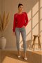 Crew Neck Contrast Ribbed Raglan Sleeve Long Sleeve Basic Knitwear Sweater Aw26Kz00039 - 2