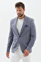 Gedson Men's Navy Blue Linen Look Slim Fit Slim-Fit Spring-Summer Sports Blazer Jacket