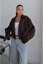 Brown Pleated Crop Jacket - 4199 - 2