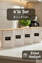 4-Piece Bamboo Lid Tea Coffee Sugar Salt Storage Container with Label Gift Set Food Grain Storage Container