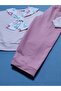 Girl's Scarf Detailed 2-Thread Combed Cotton Tracksuit Set – Seasonal Top and Bottom Set – Ages 2-6 - 6