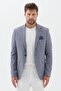 Gedson Men's Navy Blue Linen Look Slim Fit Slim-Fit Spring-Summer Sports Blazer Jacket - 4
