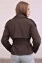 High Collar Belted Trench Coat 262155 - Brown - 5