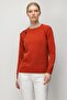 Women's Crew Neck Raglan Sleeve Embroidered Wool Sweater V.Kiremit - 5