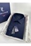 Men's Shirt Water Repellent Lycra Stain Resistant Fabric Feature Long Sleeve (Navy Blue)