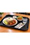 B&S Rectangular Shape Plastic Fast Food Tray | Durable Serving Tray for Restaurants, Cafes & Food Courts, Black (45.6cm x 35.6cm, 3pack) - 2