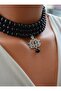 Necklace - Black - - 2