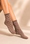 Women's Cotton Elasticless Half-Toe Patterned Socks Multi-Colored 3-Pack - 3