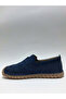 Genuine Leather Nubuck Dark Blue Laceless Daily Comfortable Sandal Model Flexible Summer Men's Shoes - 3