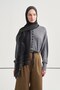 Monogram Pattern Norena Wool Shawl Black - 3