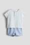 2-piece henley shirt and shorts set