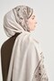 Seraye Pattern Norena Wool Shawl Beige - 3