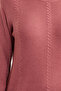 Hair Braid Motif Casual Knitwear Sweater - Coral - 5