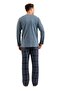 Men's Indigo Long Sleeve Pajama Set 3832-S - 4
