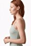 Women's Green Ribbed Thin Rope Strap U-Neck Flexible Camisole Casual Undershirt - 2