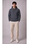 Men's Smoked Hooded Sweatshirt 3 Thread Soft Fabric with Side Pockets - 2