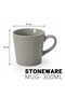 EVE Stoneware Coffee Mug Set of 4 – 300 ML Grey Cups - 7