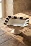 Cleef Footed Square Presentation Plate Black - 25 cm