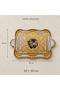 Italian Rosewood Patterned Coffee Presentation Tray 20X30 cm Decorative Tray with Gold Handles - 3