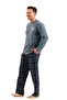 Men's Indigo Long Sleeve Pajama Set 3832-S - 2