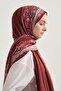 Seraye Pattern Norena Wool Shawl Burgundy - 4