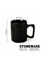 Stoneware ZOE 4PCS Mug Set | 385 ML Black Coffee Mug Set - 7