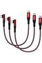 كابل USB C إلى USB C، 3 قطع كابلات من النوع C بقوة 60 واط (طول 1 قدم، أحمر)